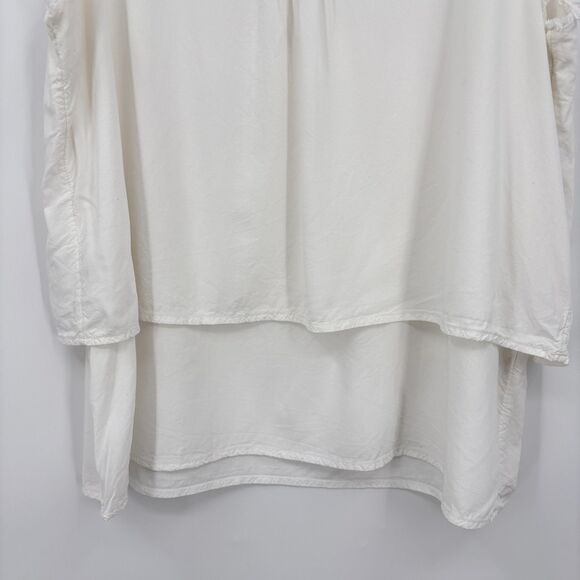 Sundance Women's White Scoop Neck Tiered Tank Top Large - Picture 5 of 11